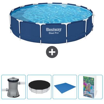 Piscine Ronde Steel Pro - 396x84 cm + Accessoires CB64