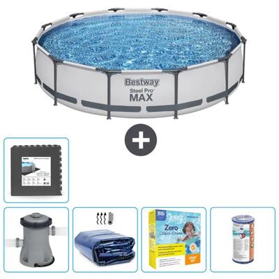 Bestway steel pro max rond - 366x76 cm + accessoires cb18