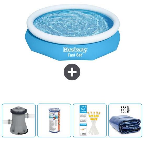 Piscine Gonflable Ronde Fast Set - 305x66 cm + Accessoires CB50