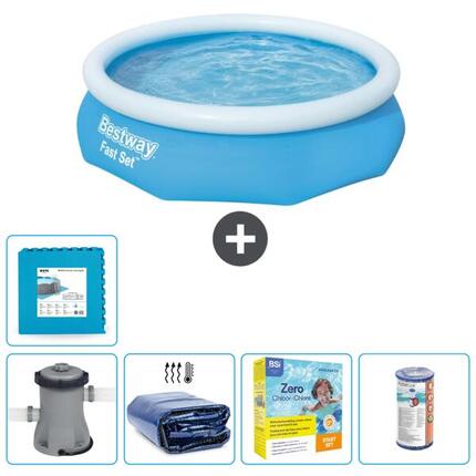 Piscine Gonflable Ronde Fast Set - 305x76 cm + Accessoires CB17