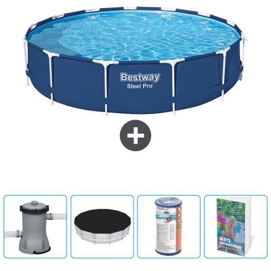 Piscine Ronde Steel Pro - 396x84 cm + Accessoires CB74