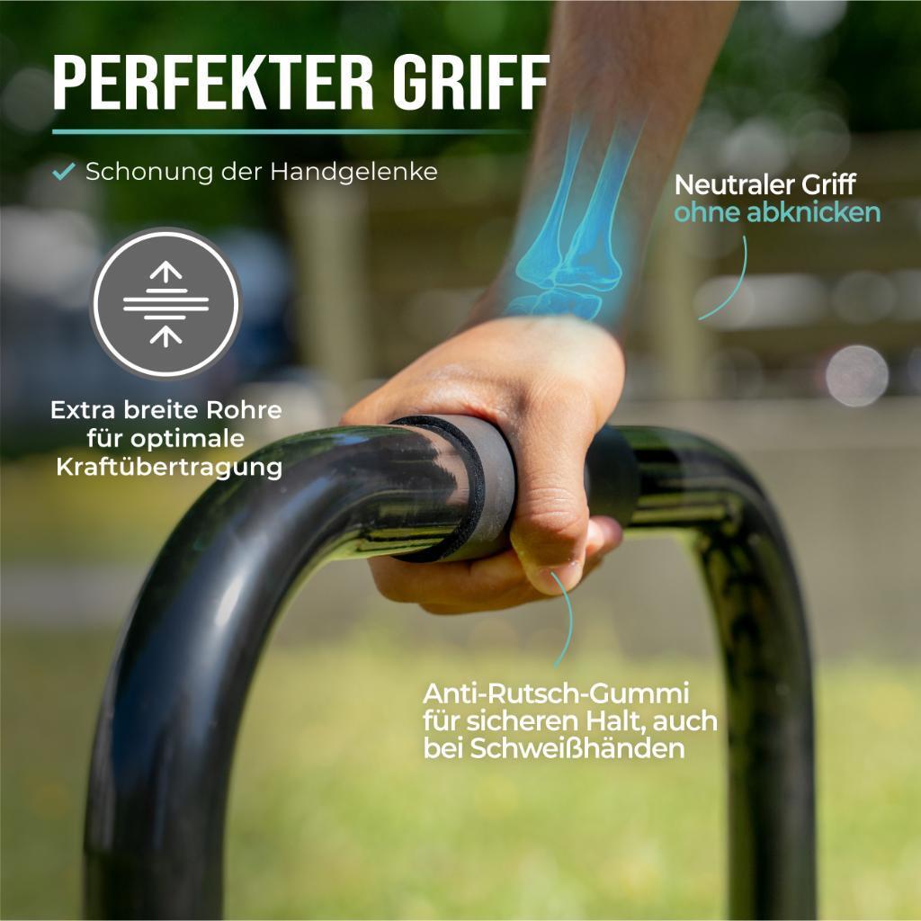 Fitness Parallettes aus Stahl, extra breiter Griff & rutschfest 2/8