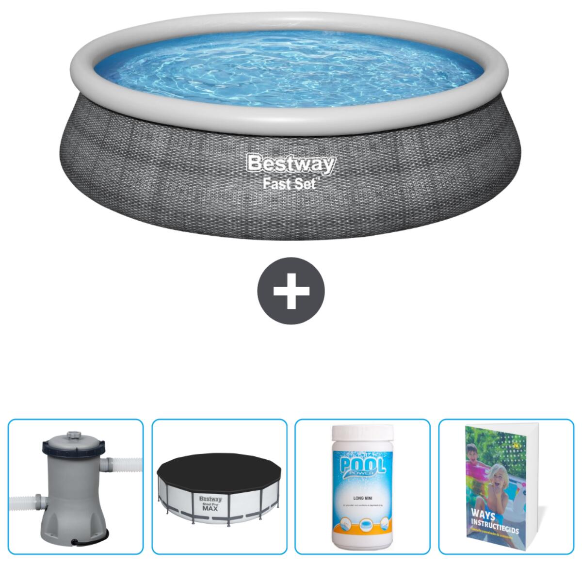 Piscine Gonflable Ronde Fast Set - 457x84 cm + Accessoires CB63 1/6