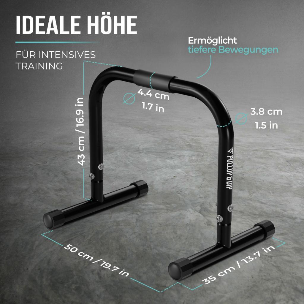Fitness Parallettes aus Stahl, extra breiter Griff & rutschfest 5/8