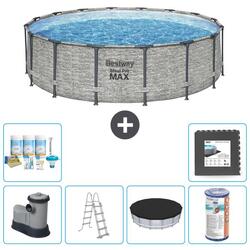 Piscine Ronde Steel Pro MAX - 488x122 cm + Accessoires CB31