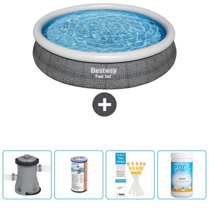 Piscine Gonflable Ronde Fast Set - 366x76 cm + Accessoires CB49