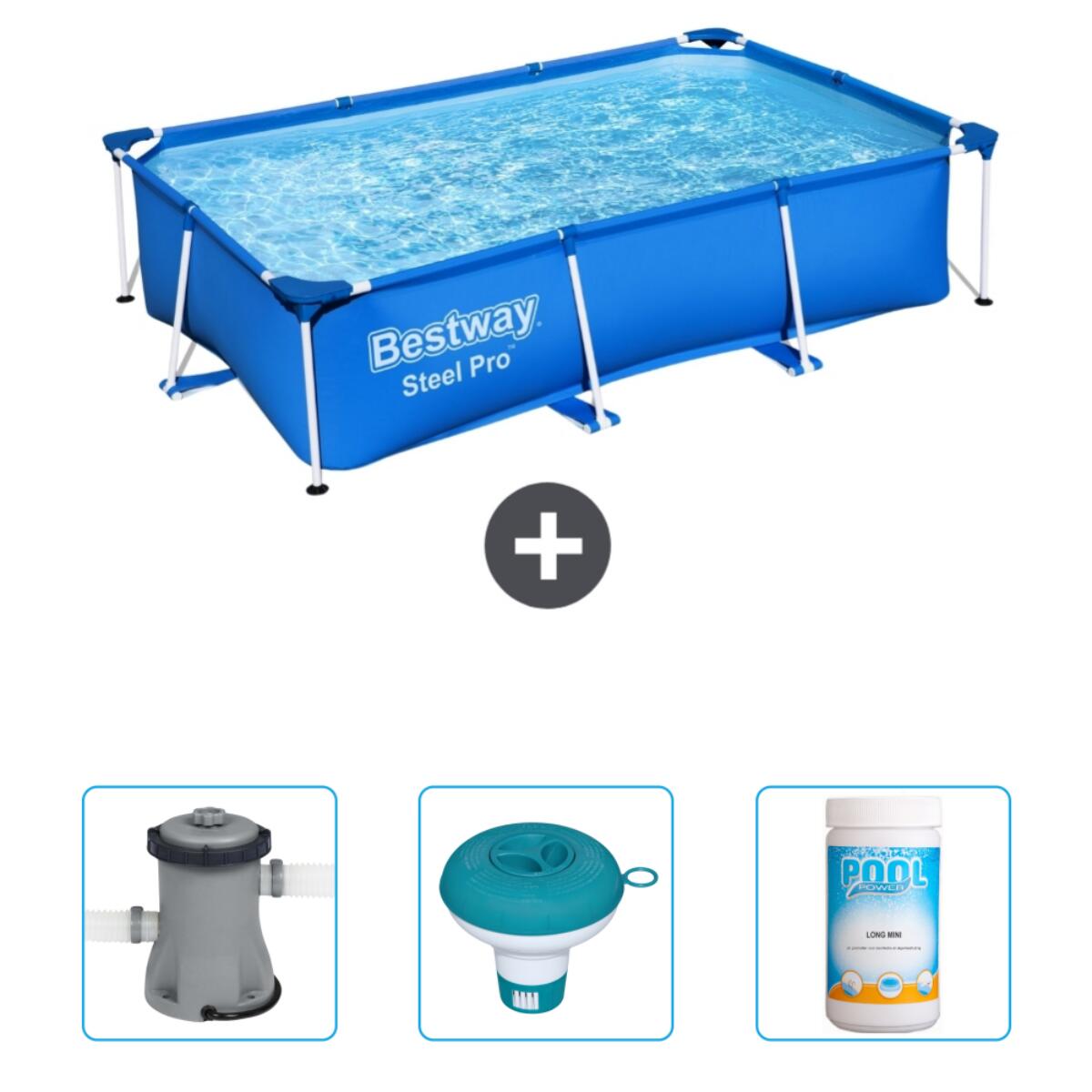 Bestway Steel Pro Rechthoekig - 259x170x61 cm + Accessoires CB41 1/6