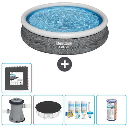 Piscine Gonflable Ronde Fast Set - 366x76 cm + Accessoires CB13