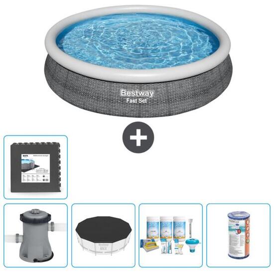 Piscine Gonflable Ronde Fast Set - 366x76 cm + Accessoires CB13
