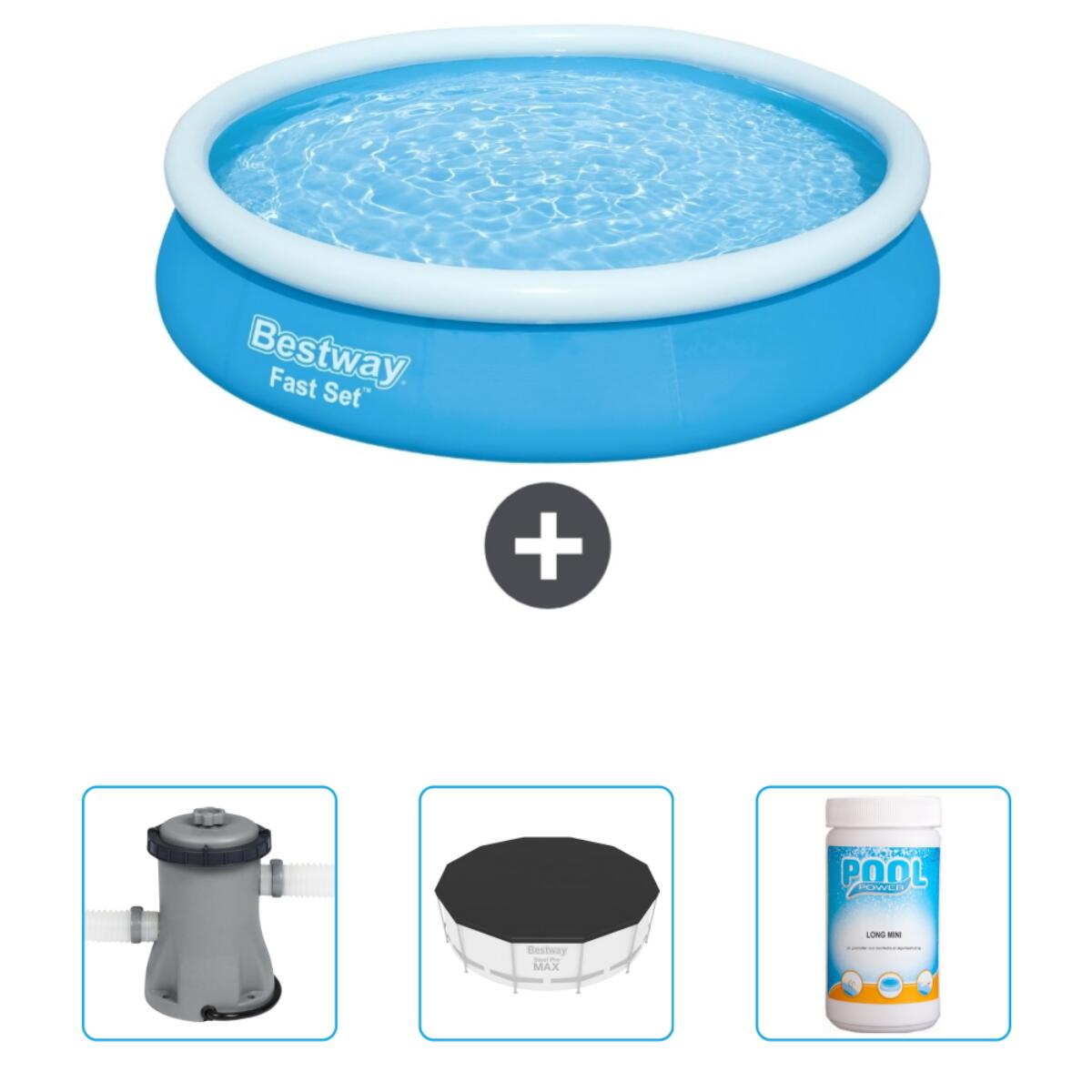 Bestway - Piscine Gonflable Ronde Fast Set - 366x76 Cm + Accessoires Cb39 - Piscine - Bleu - Taille Unique - Decathlon