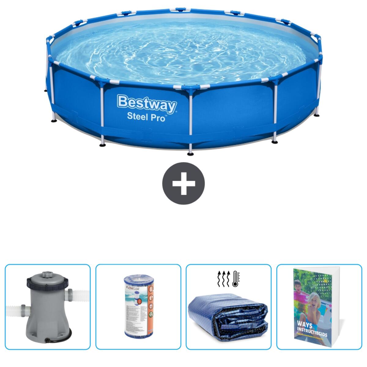Piscine Ronde Steel Pro - 366x76 cm + Accessoires CB65 1/6