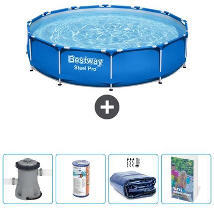 Piscine Ronde Steel Pro - 366x76 cm + Accessoires CB65