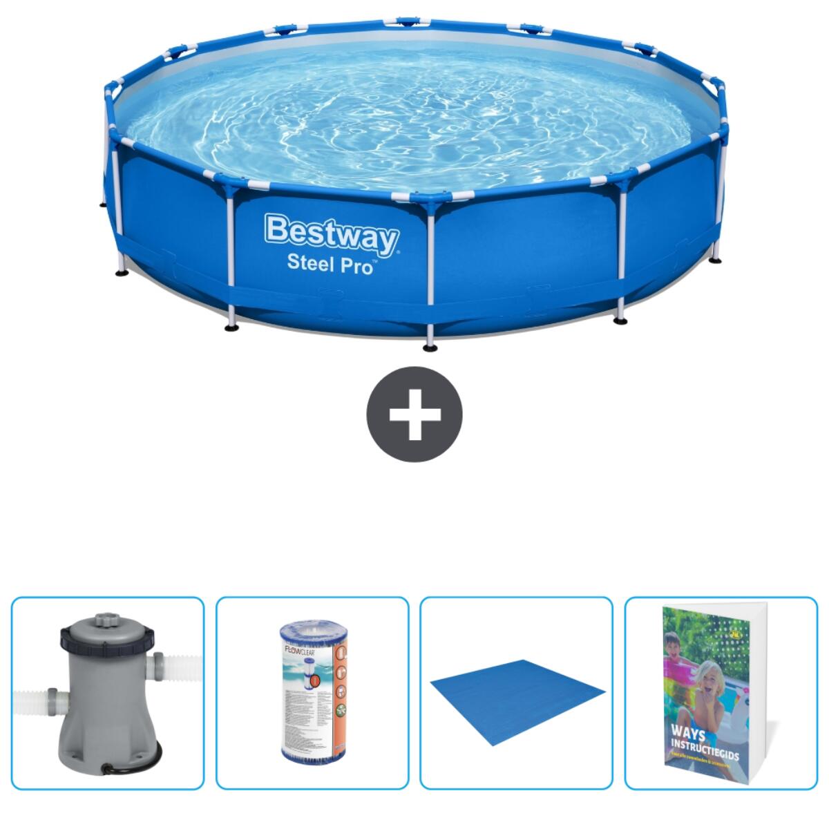 Piscine Ronde Steel Pro - 366x76 cm + Accessoires CB66 1/6