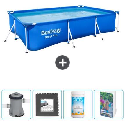 Piscine Rectangulaire Steel Pro - 300x201x66 cm + Accessoires CB72
