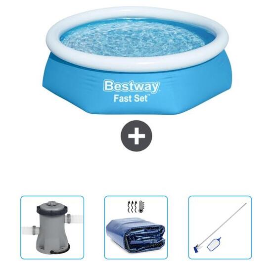 Piscine Gonflable Ronde Fast Set - 244x61 cm + Accessoires CB42