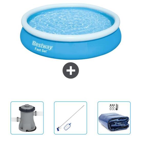 Piscine Gonflable Ronde Fast Set - 366x76 cm + Accessoires CB45