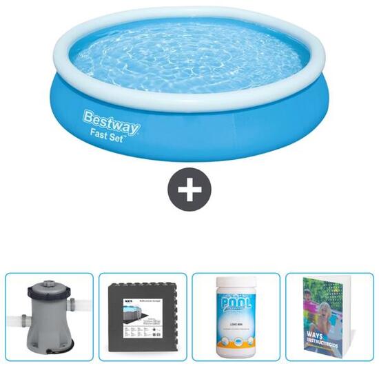 Piscine Gonflable Ronde Fast Set - 366x76 cm + Accessoires CB72
