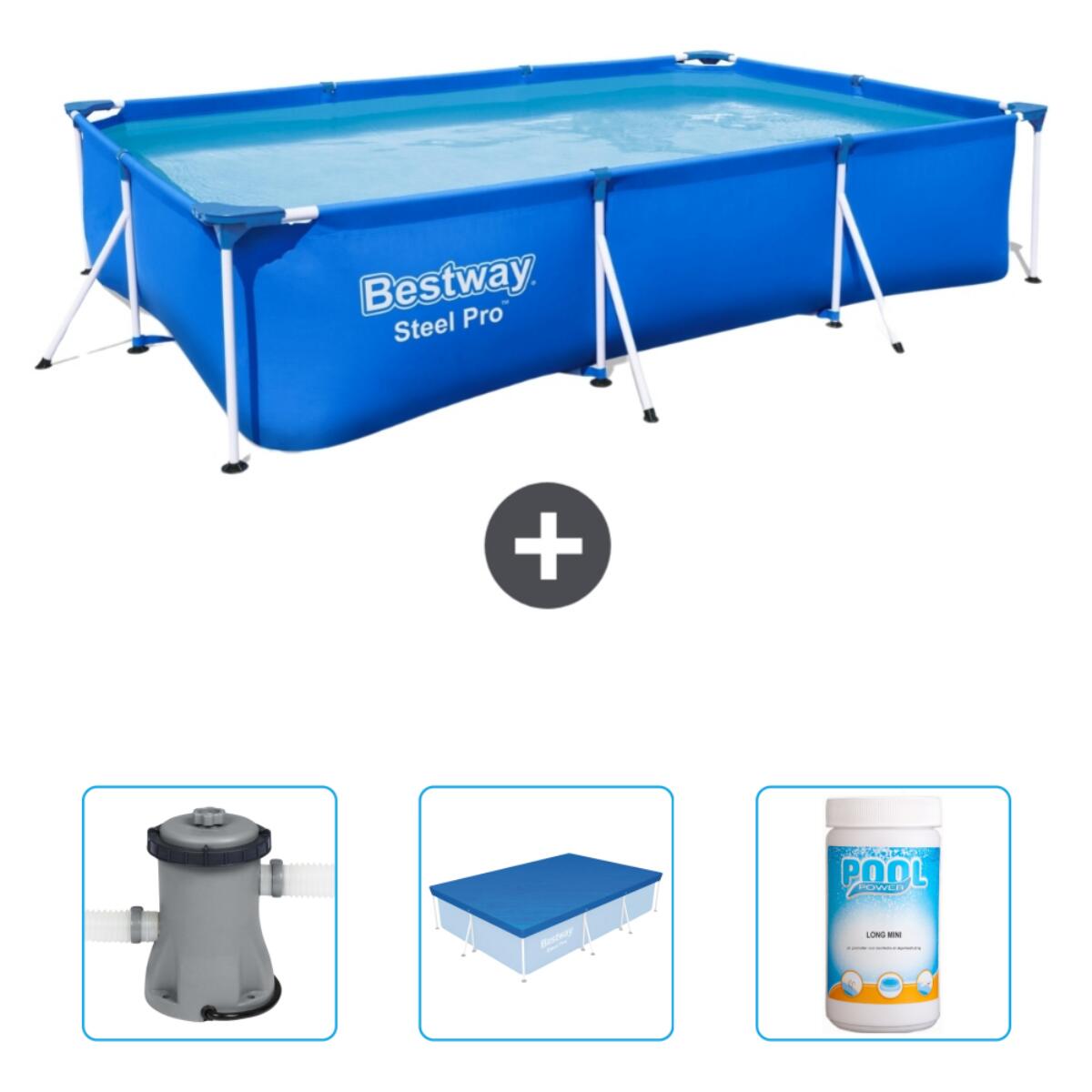 BESTWAY Bestway Steel Pro Rechthoekig - 300x201x66 cm + Accessoires CB39