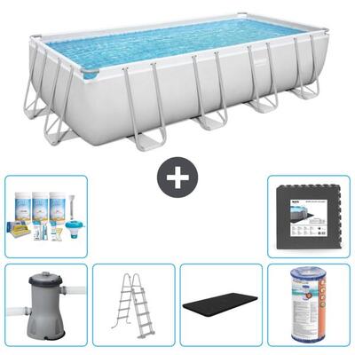 Bestway power steel rechthoekig - 488x244x122 cm + accessoires cb31