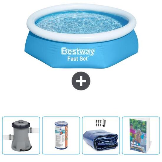 Piscine Gonflable Ronde Fast Set - 244x61 cm + Accessoires CB65