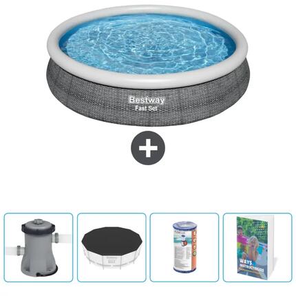Piscine Gonflable Ronde Fast Set - 366x76 cm + Accessoires CB74