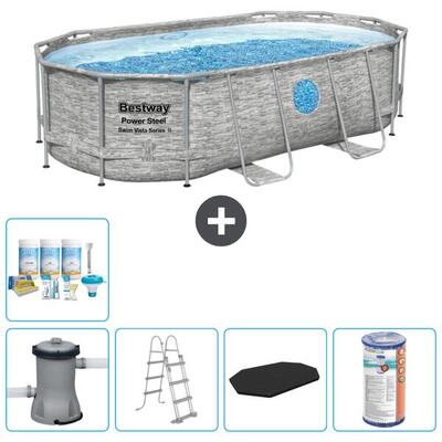 Bestway power steel ovaal - 427x250x100 cm + accessoires cb29