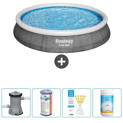 Piscine Gonflable Ronde Fast Set - 396x84 cm + Accessoires CB49