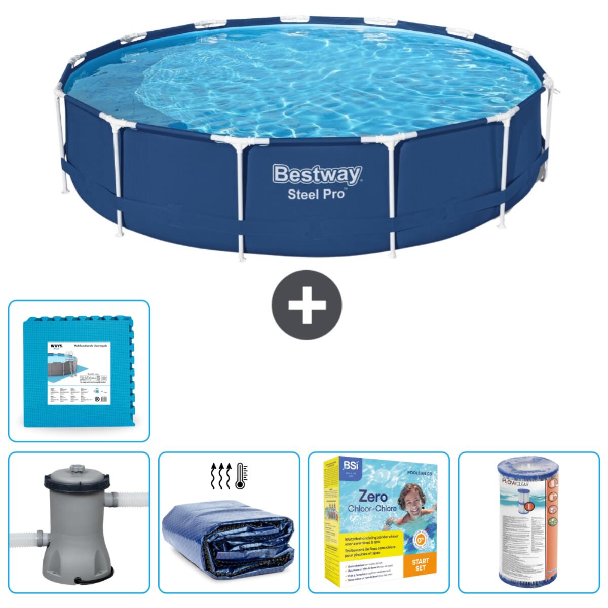 Bestway Steel Pro Round - 396x84 cm + Accessoires CB17 1/7
