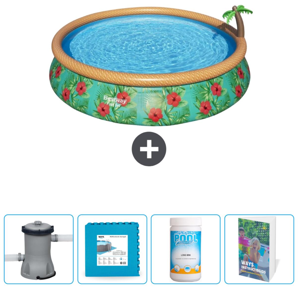 Bestway - Piscine Gonflable Ronde Fast Set - 457x84 Cm + Accessoires Cb77 - Piscine - Multicolore - No Size - Decathlon