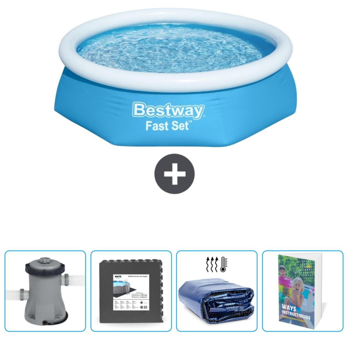 Piscine Gonflable Ronde Fast Set - 244x61 cm + Accessoires CB84 1/7
