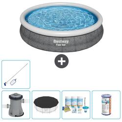 Piscine Gonflable Ronde Fast Set - 366x76 cm + Accessoires CB15