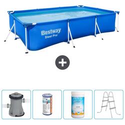 Piscine Rectangulaire Steel Pro - 300x201x66 cm + Accessoires CB60