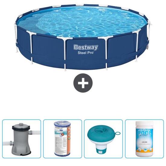 Piscine Ronde Steel Pro - 396x84 cm + Accessoires CB53