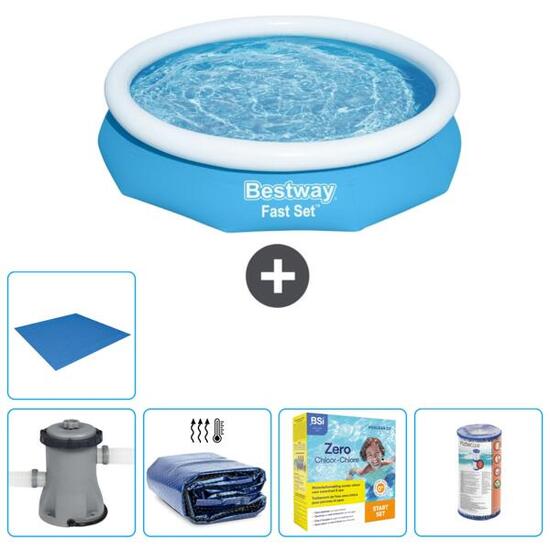 Piscine Gonflable Ronde Fast Set - 305x66 cm + Accessoires CB16
