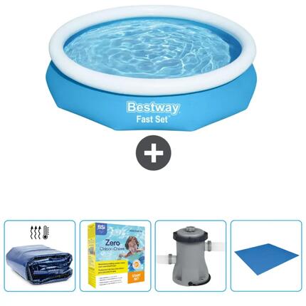 Piscine Gonflable Ronde Fast Set - 305x66 cm + Accessoires CB6