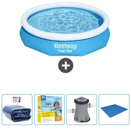 Piscine Gonflable Ronde Fast Set - 305x66 cm + Accessoires CB6
