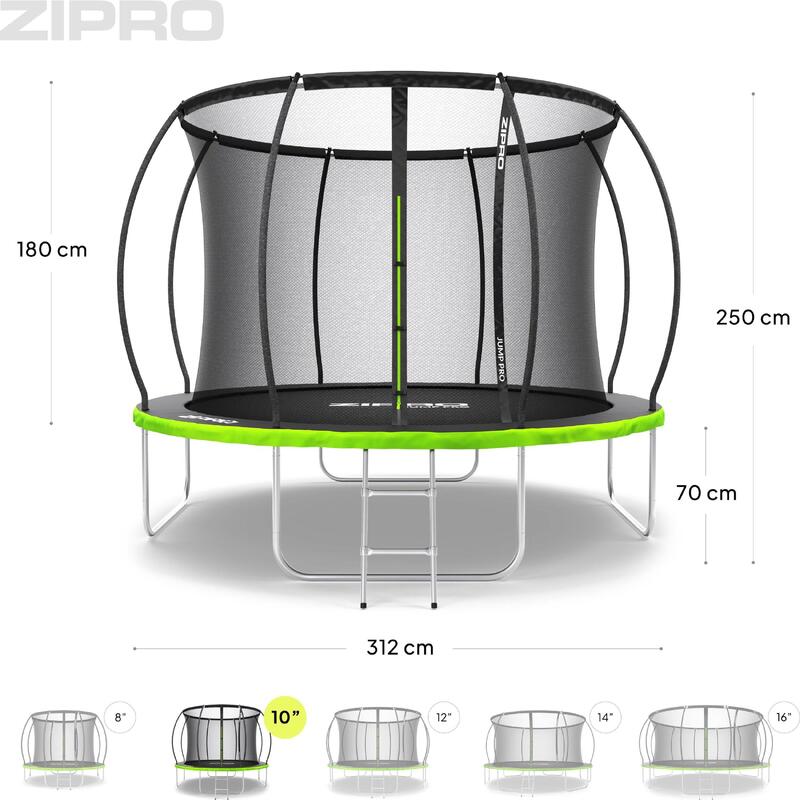 Trampolina ogrodowa Zipro Jump Pro Premium z siatką wewnętrzną 10FT 312cm