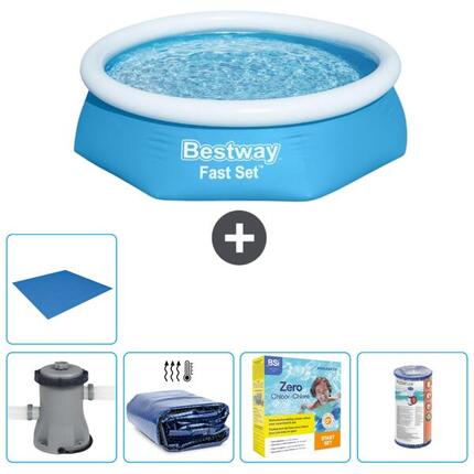 Piscine Gonflable Ronde Fast Set - 244x61 cm + Accessoires CB16