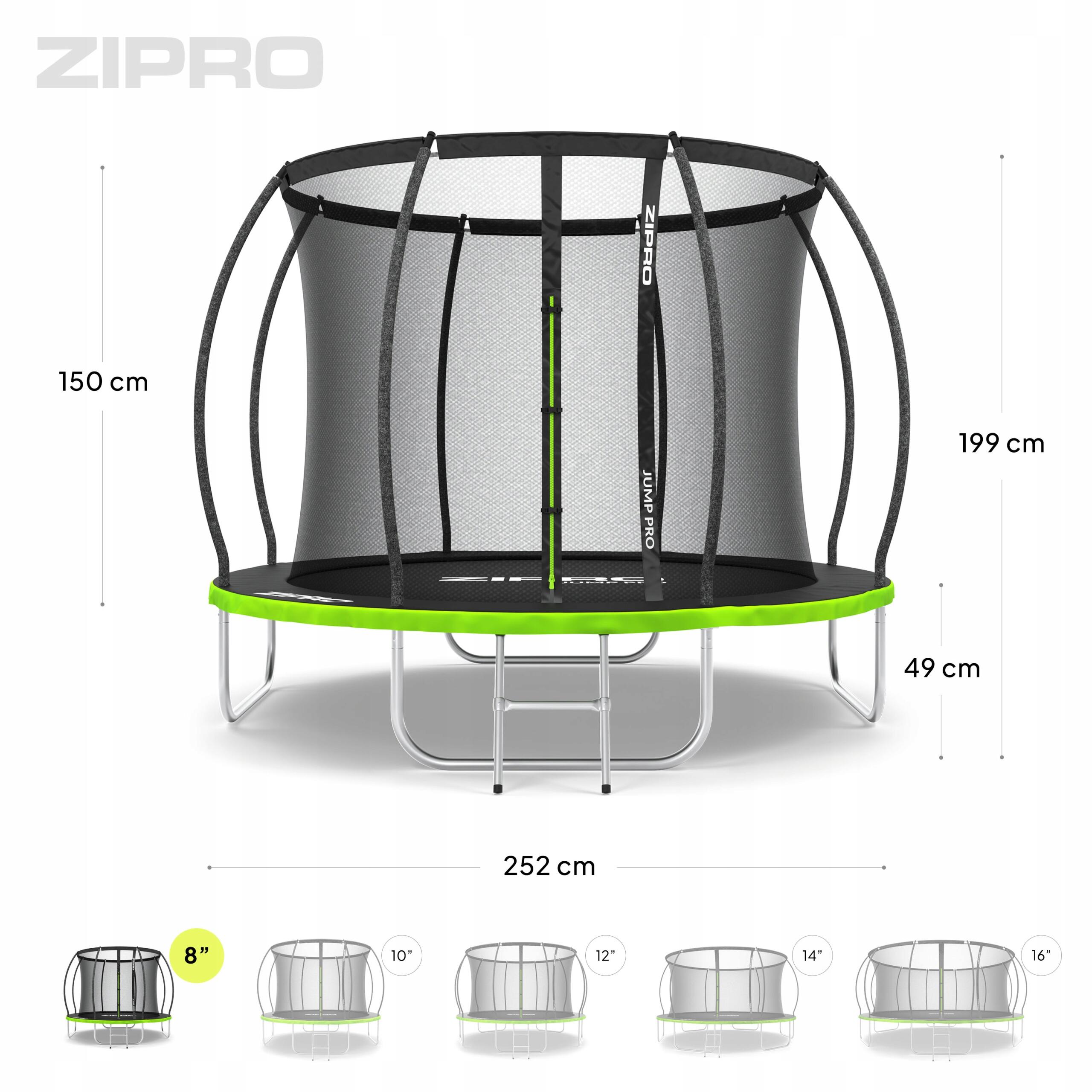 Trampoline rond Jump Pro Premium 8FT 252 cm filet de protection intérieur 2/7