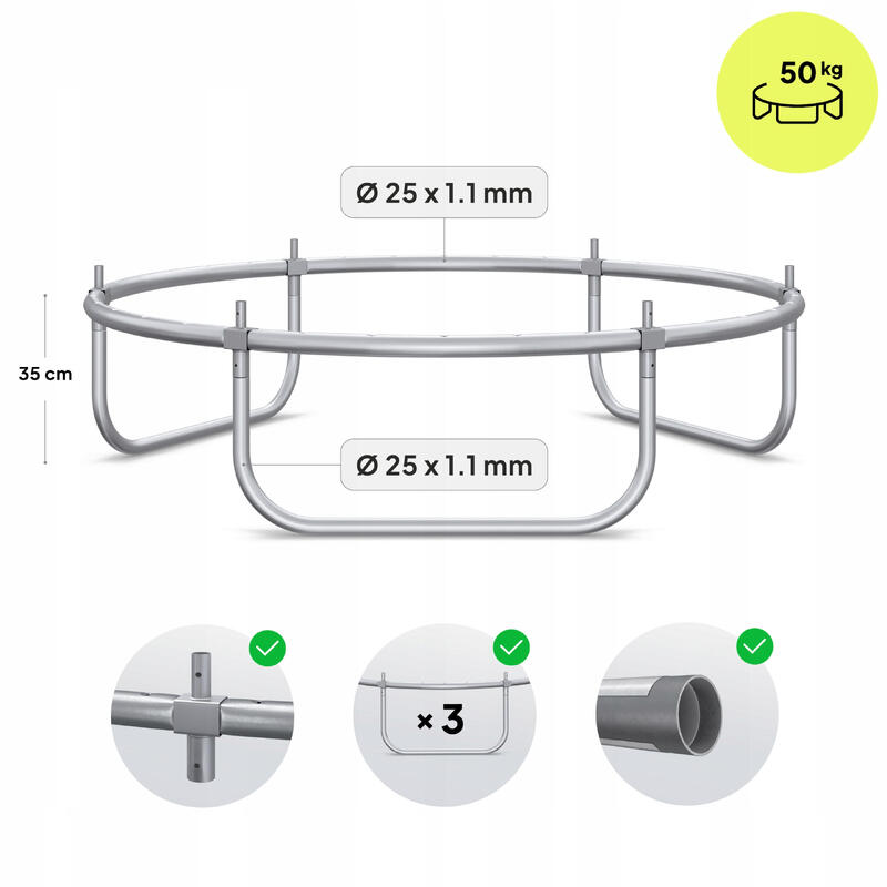 Trampolim redondo Zipro Jump Pro com rede de proteção exterior 4FT 127 cm