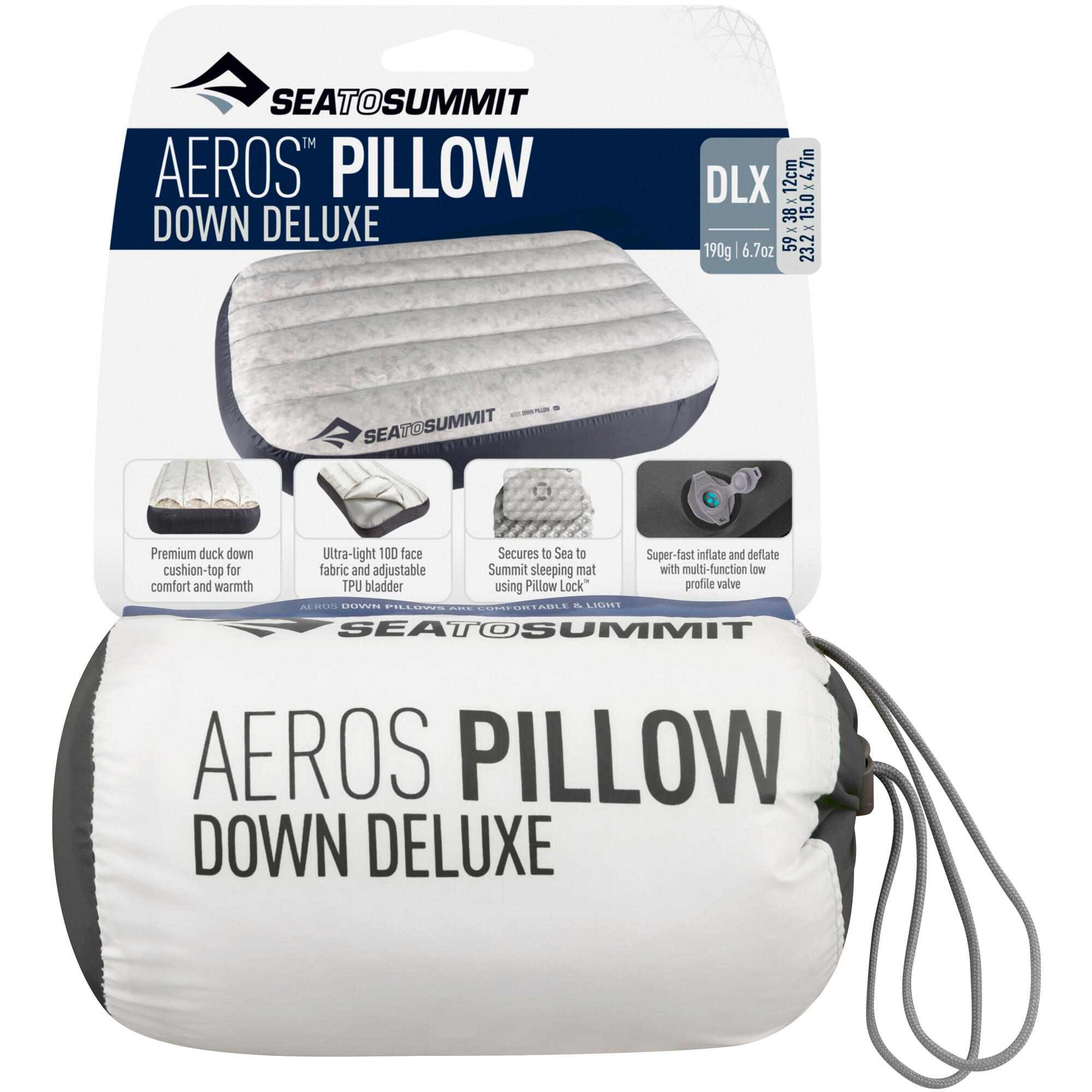 SEA TO SUMMIT Aeros Down Pillow Deluxe Grey