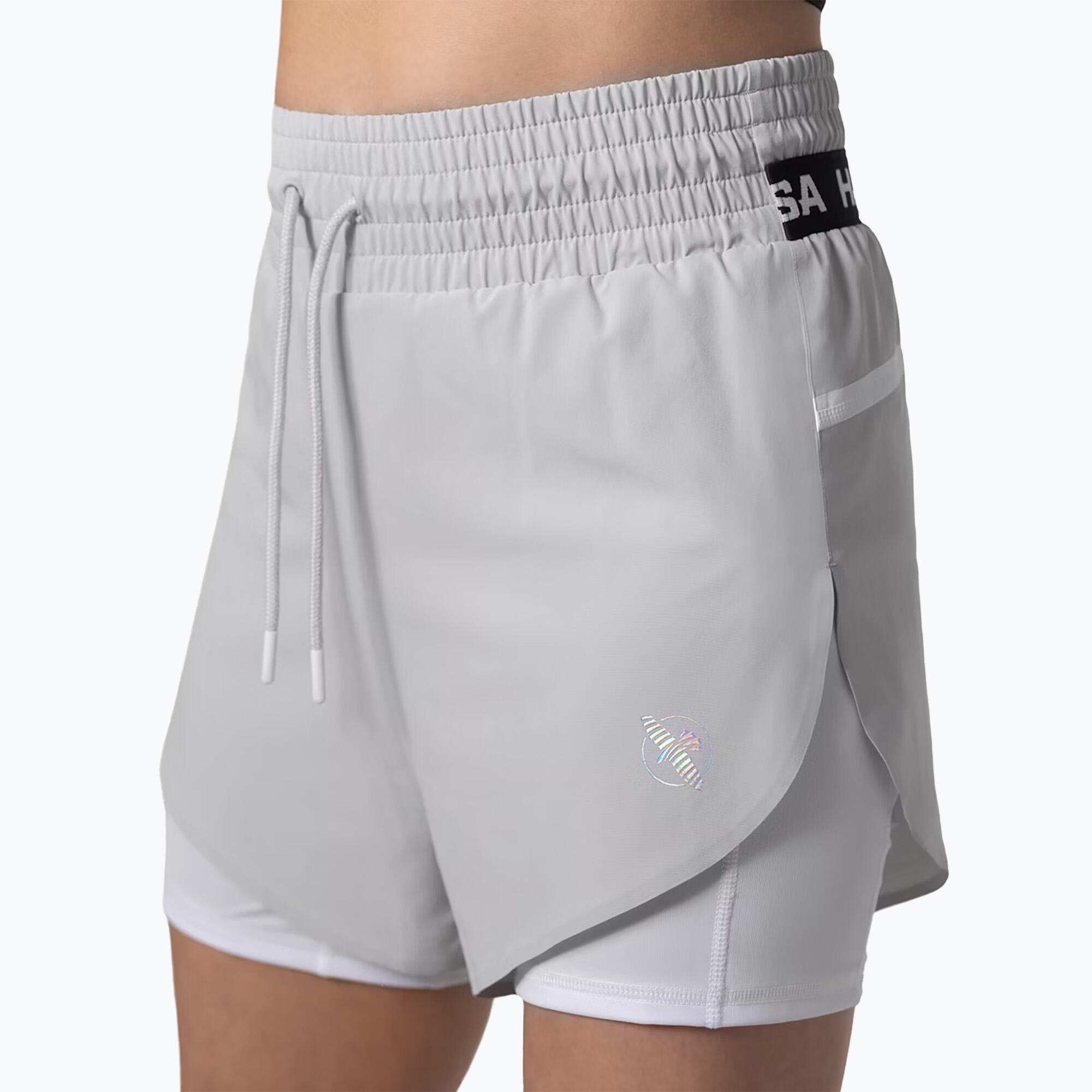 Hayabusa - Short D'Entraînement Superposé Taille Mi-haute Hayabusa Pour Femme - Short - Gris - 42 M/l - Decathlon