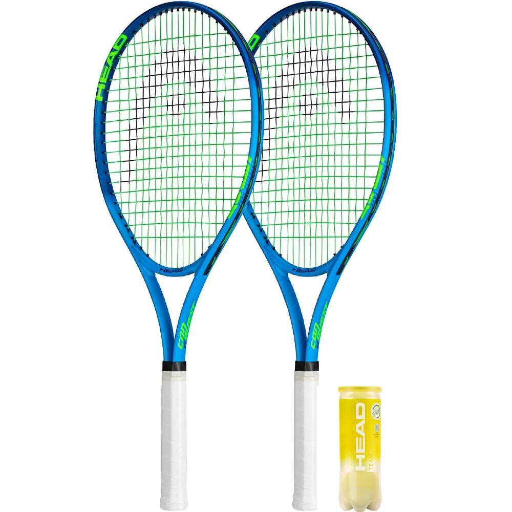 HEAD HEAD Ti Titanium Tennis Racket Twin Set, Covers & 3 Tennis Balls