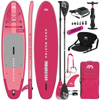 Sup aufblasbares Brett Aqua Marina Coral Raspberry 10.2 + SUPER COMBO
