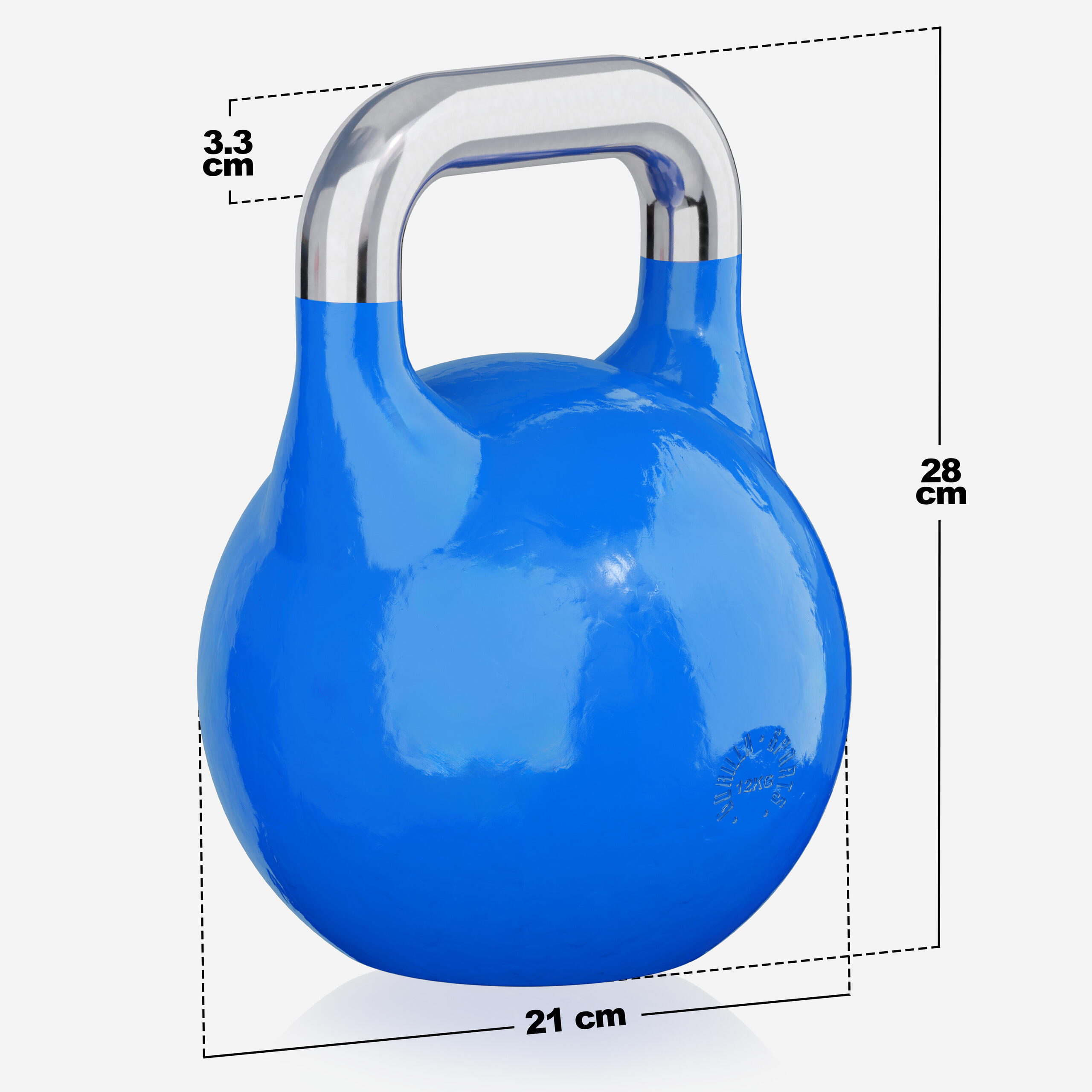 Kettlebell Competition Gorilla Sports acciaio blu, impugnatura ergonomica 6/7