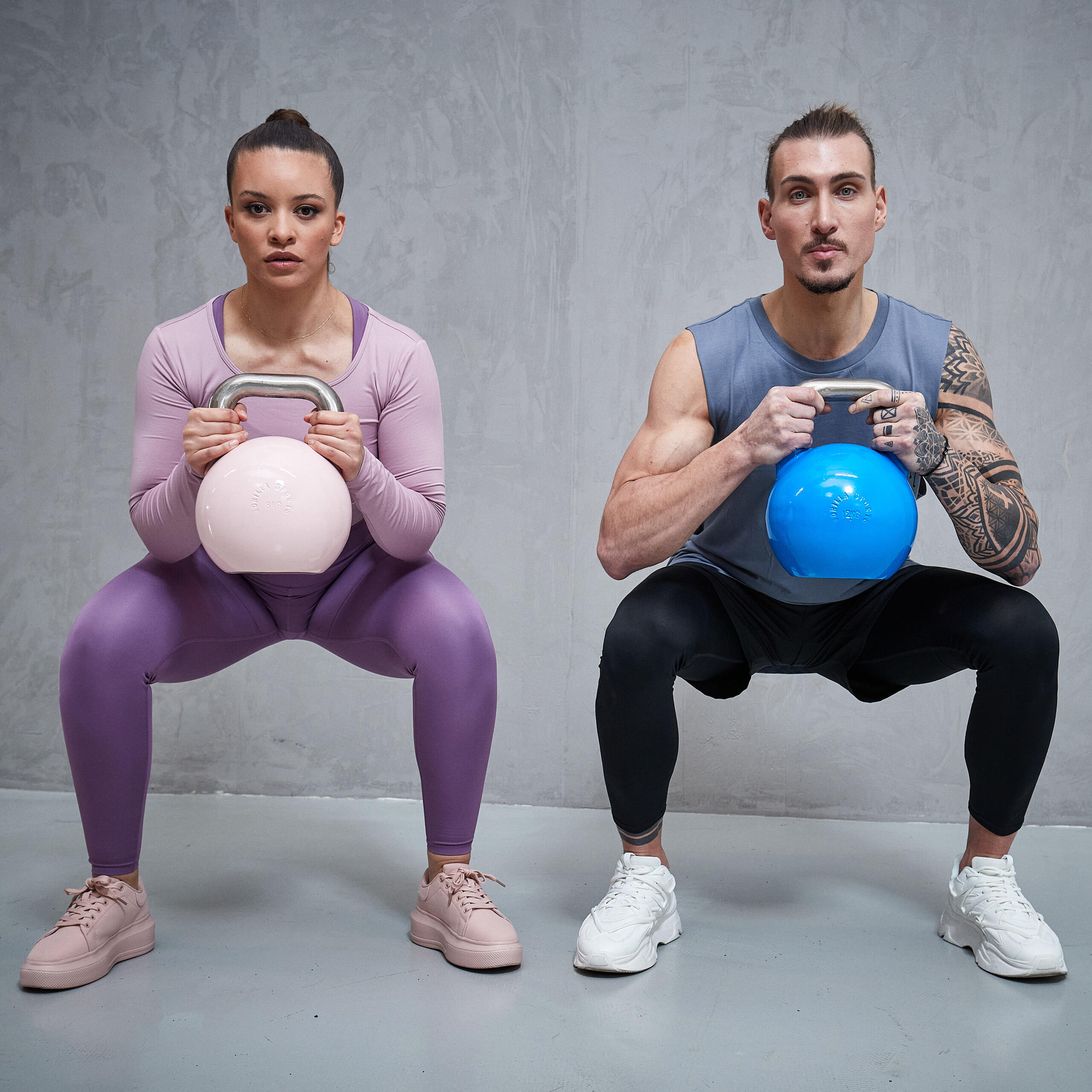Kettlebell Competition Gorilla Sports acciaio blu, impugnatura ergonomica 4/7