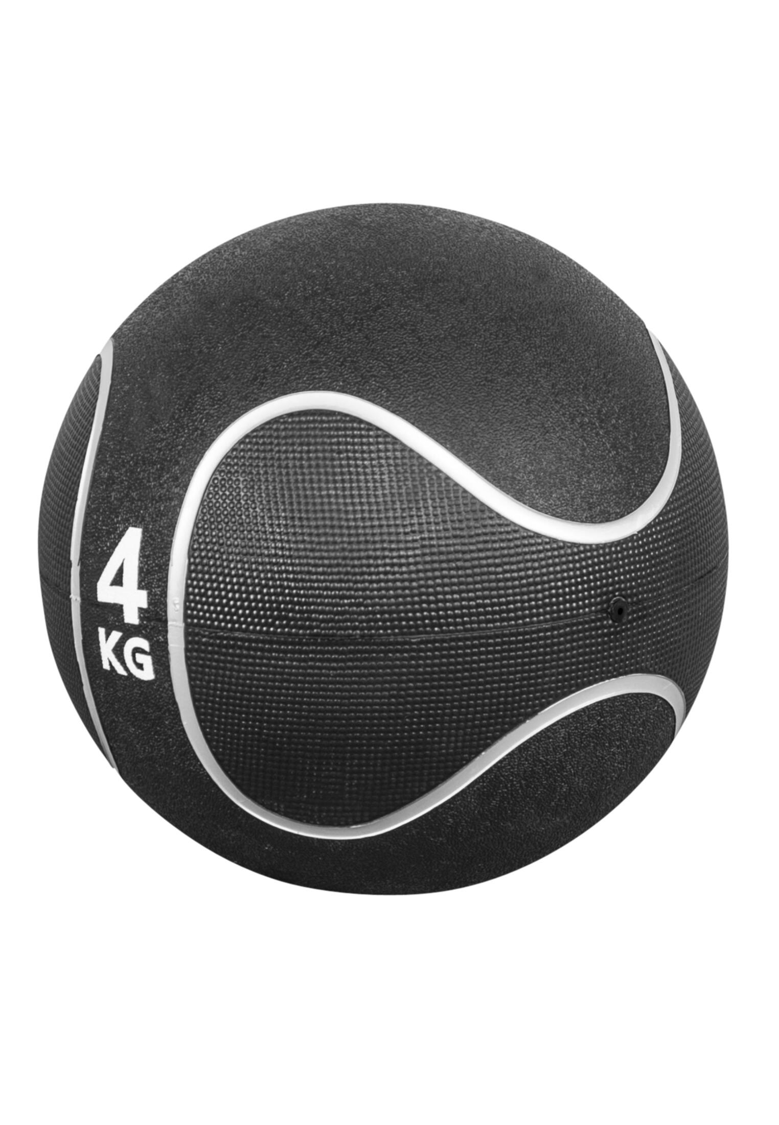 MEDECINE BALL CAOUTCHOUC NOIR ET GRIS | MUSCULATION | AU CHOIX DE 1KG À 10KG 3/4