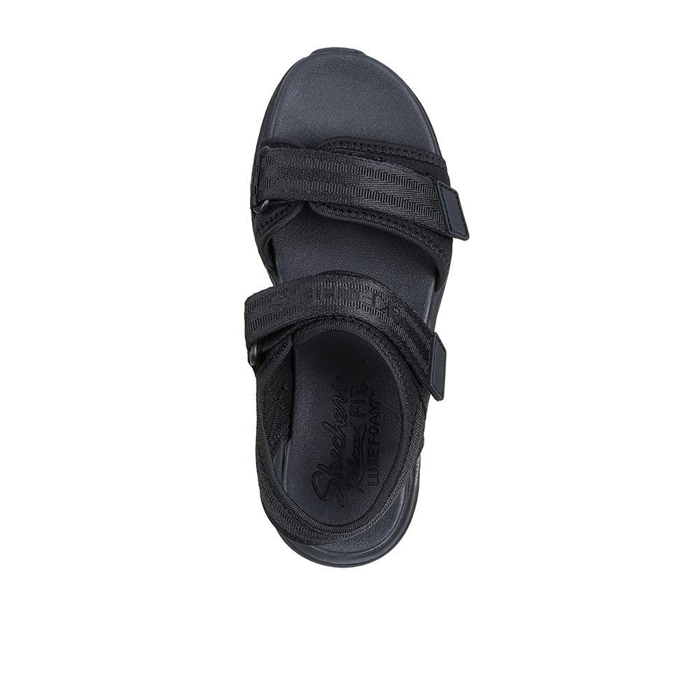 Sandalias Skechers Mujer D'Lux Walker - Adored Days Negras 3/4