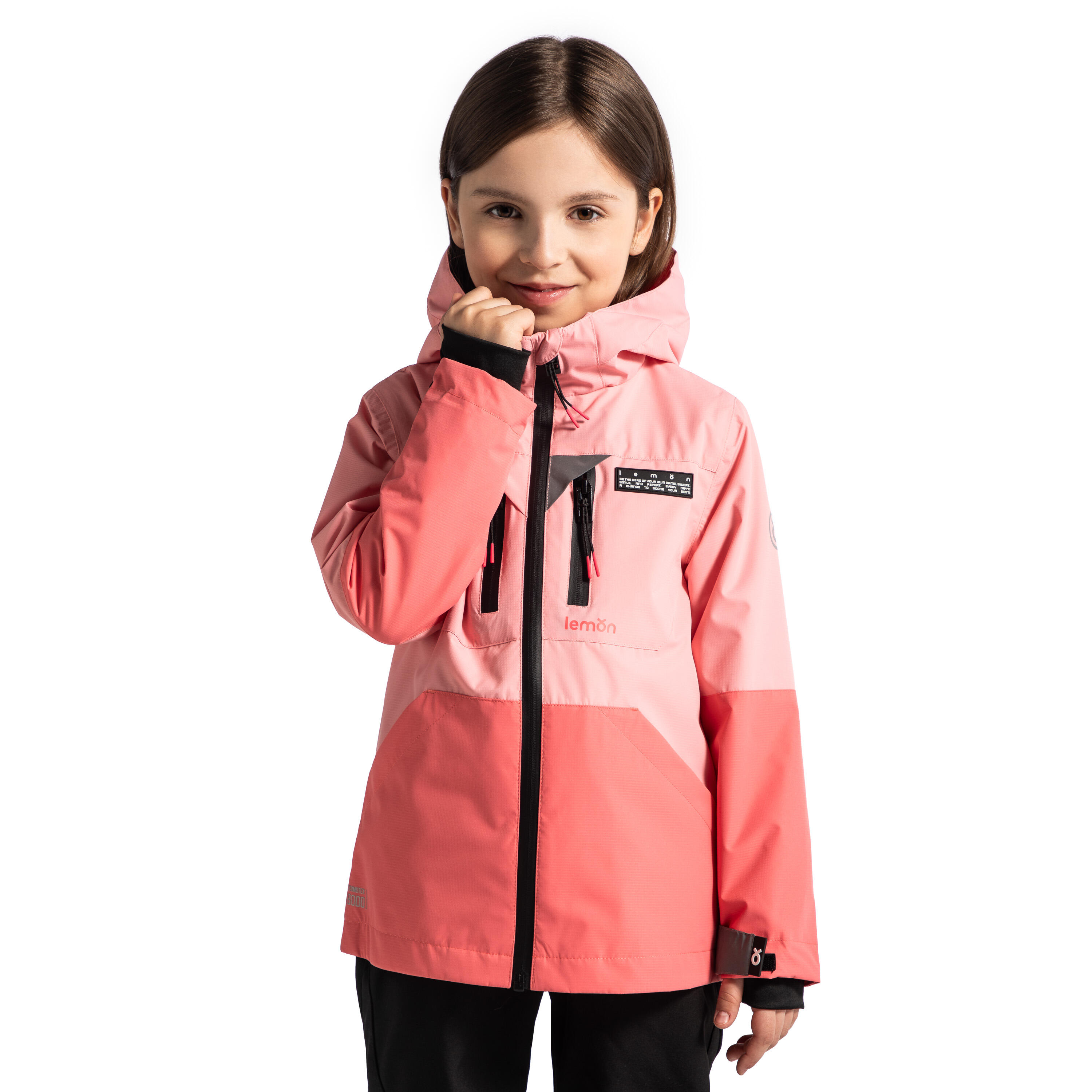 LEMON EXPLORE Kinder Wanderjacke wasserdicht ThermoTEX WL5 rosa