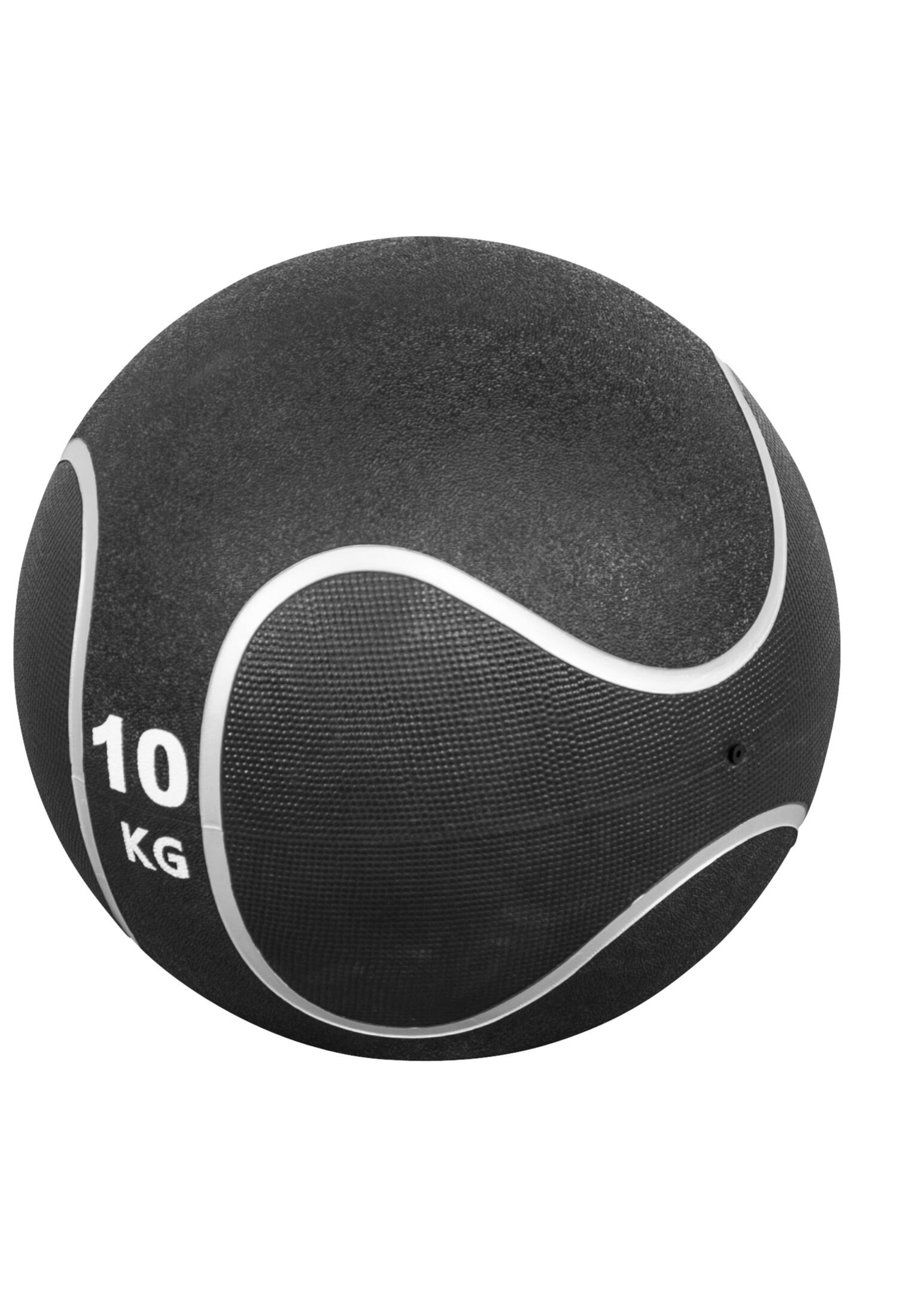 MEDECINE BALL CAOUTCHOUC NOIR ET GRIS | MUSCULATION | AU CHOIX DE 1KG À 10KG 5/5
